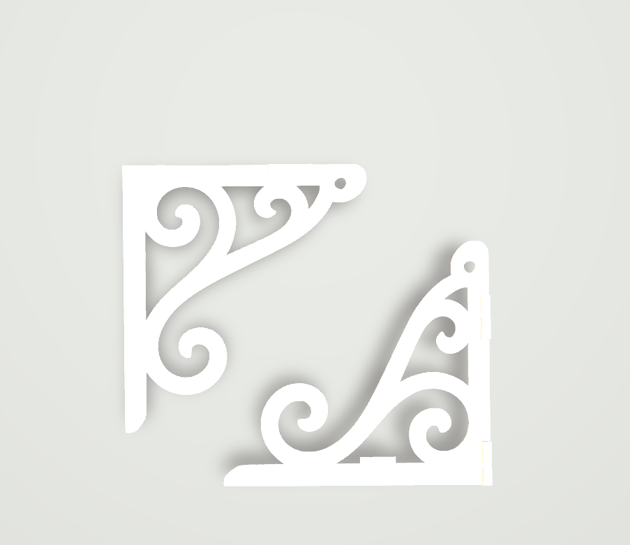 3D Printable Bookshelf Bracket .stl, .obj